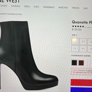 Nine West Women's Black Leather Booties